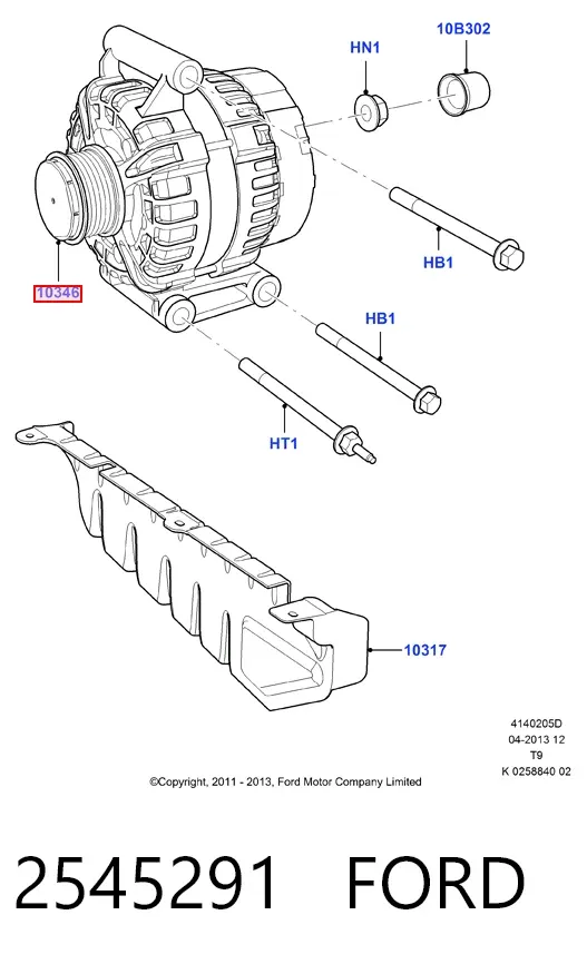 Alternator 2545291 Ford