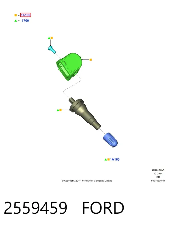 Czujnik ciśnienia w oponach 2559459 Ford