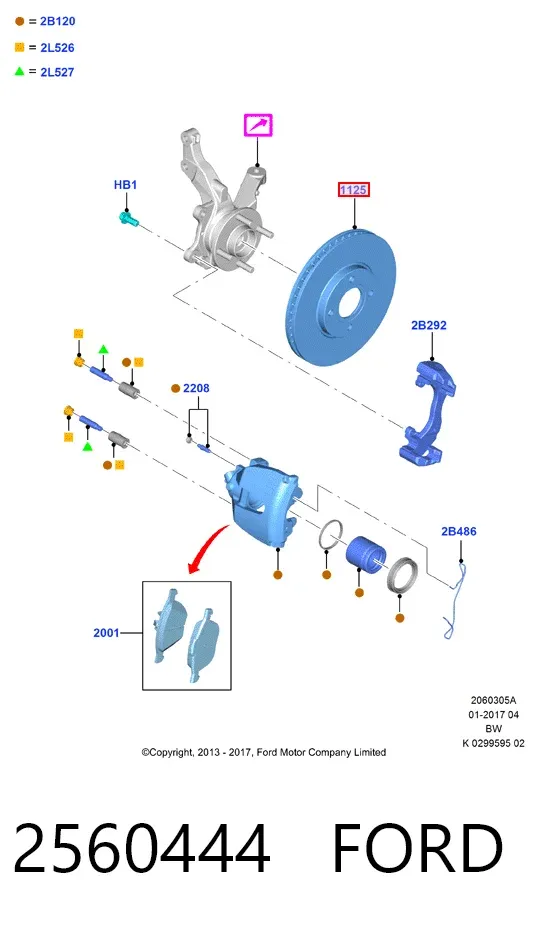 Tarcza hamulcowa przednia 2560444 Ford