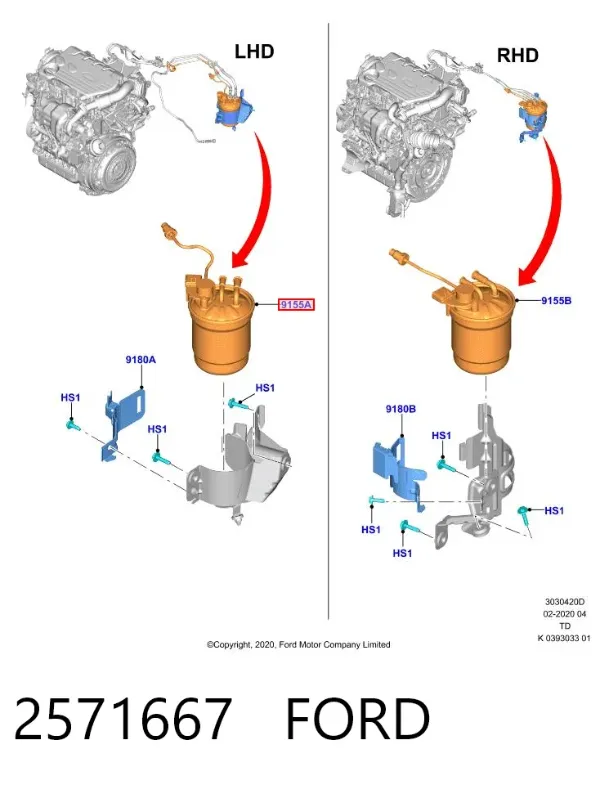 Filtr paliwa 2571667 Ford