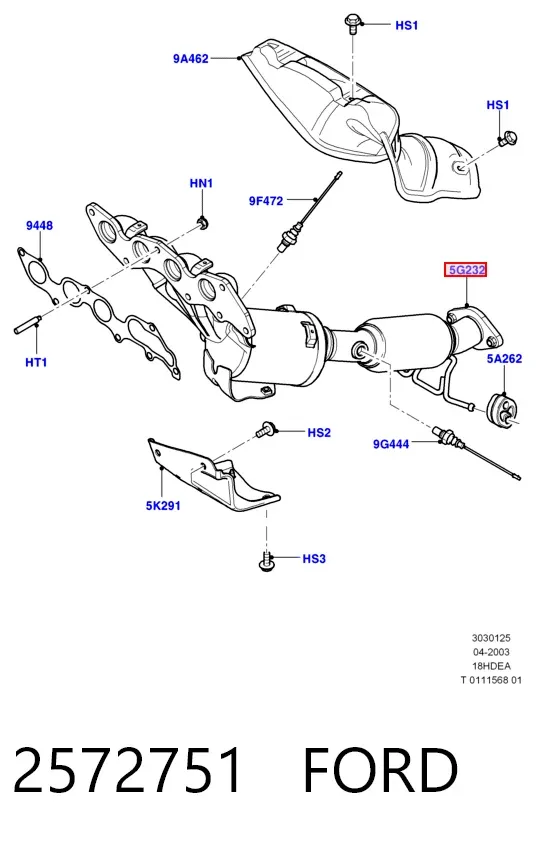 Konwerter-katalizator 2572751 Ford