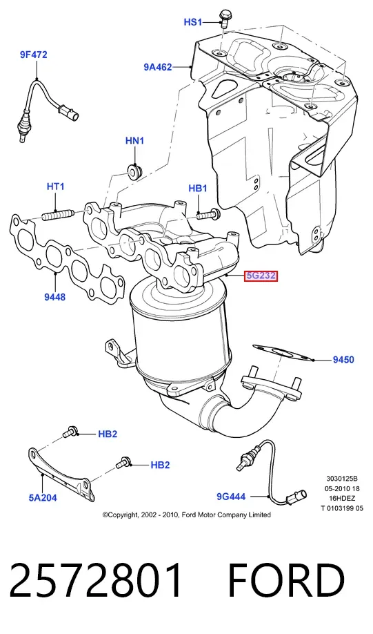 Konwerter-katalizator 2572801 Ford