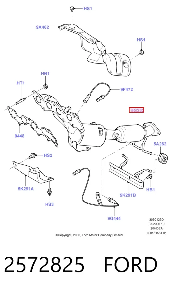 Konwerter-katalizator 2572825 Ford