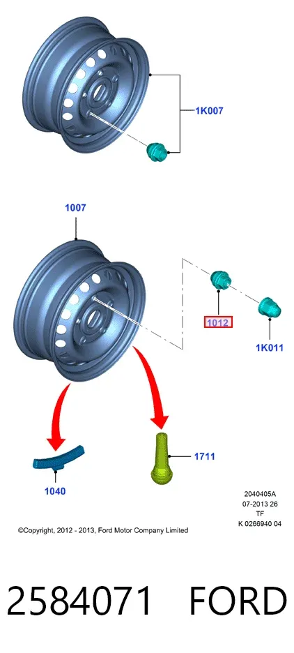 Nakrętka koła 2584071 Ford