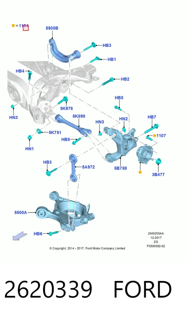 Piasta tylna 2620339 Ford