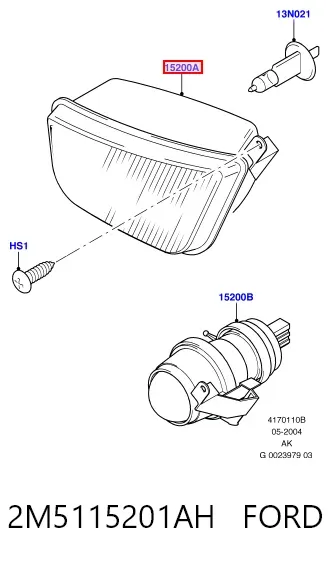 Lampa przeciwmgielna lewa 2M5115201AH Ford