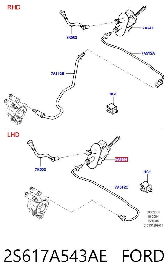 Cylinder sprzęgła główny 2S617A543AE Ford