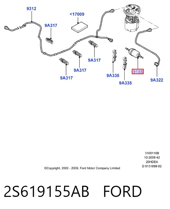Filtr paliwa 2S619155AB Ford