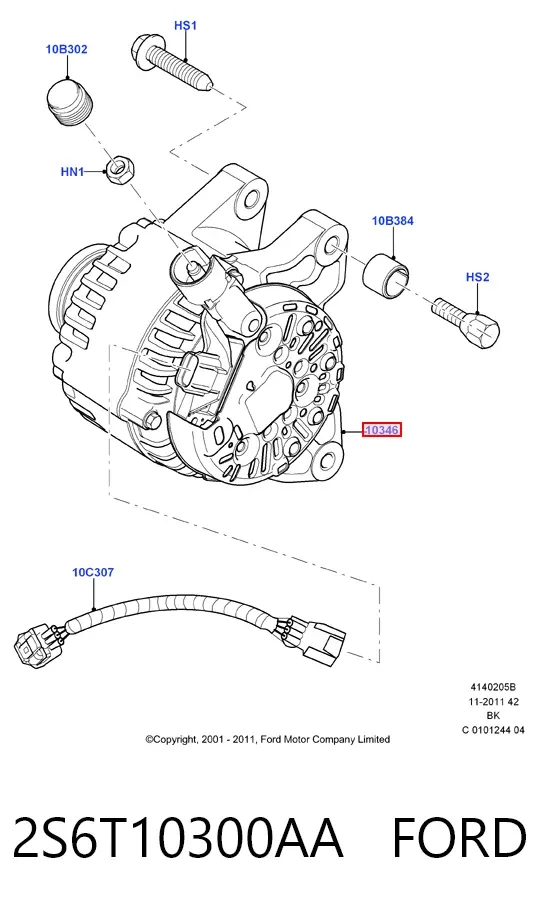 Alternator 2S6T10300AA Ford