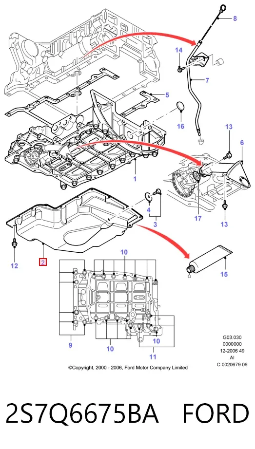 Miska olejowa silnika 2S7Q6675BA Ford