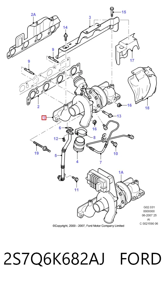 Turbina 2S7Q6K682AJ Ford