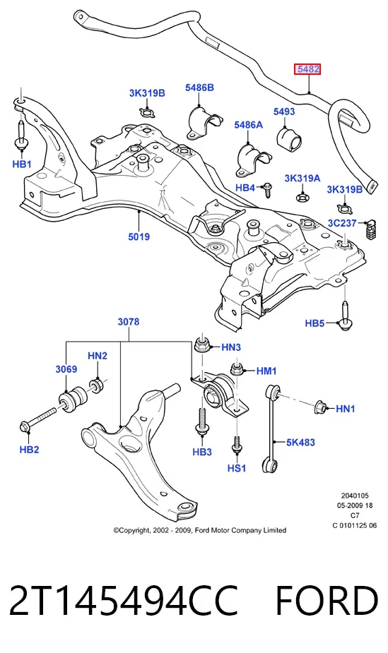 Stabilizator przedni Ford Connect TC7