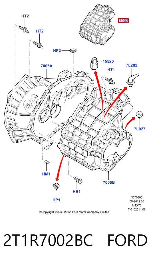 Mechaniczna skrzynia biegów w komplecie Ford Connect TC7