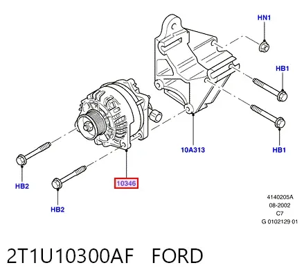 Alternator 2T1U10300AF Ford