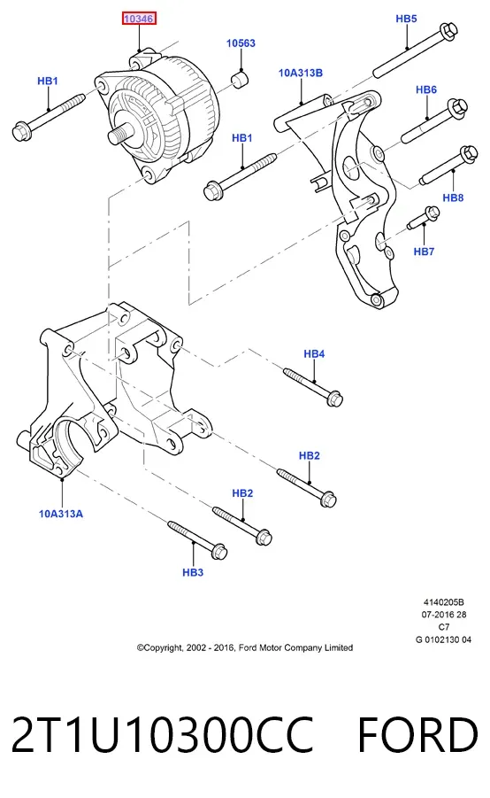 Alternator 2T1U10300CC Ford