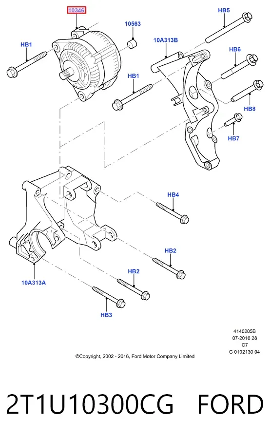 Alternator 2T1U10300CG Ford