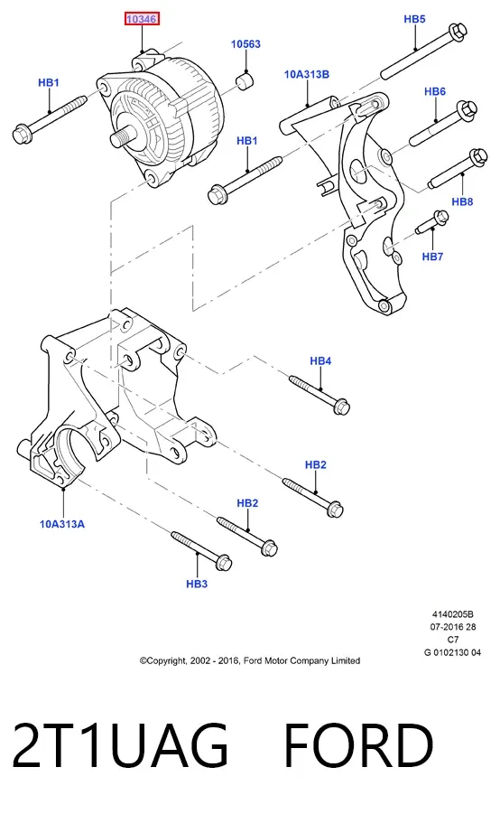 Alternator 2T1UAG Ford