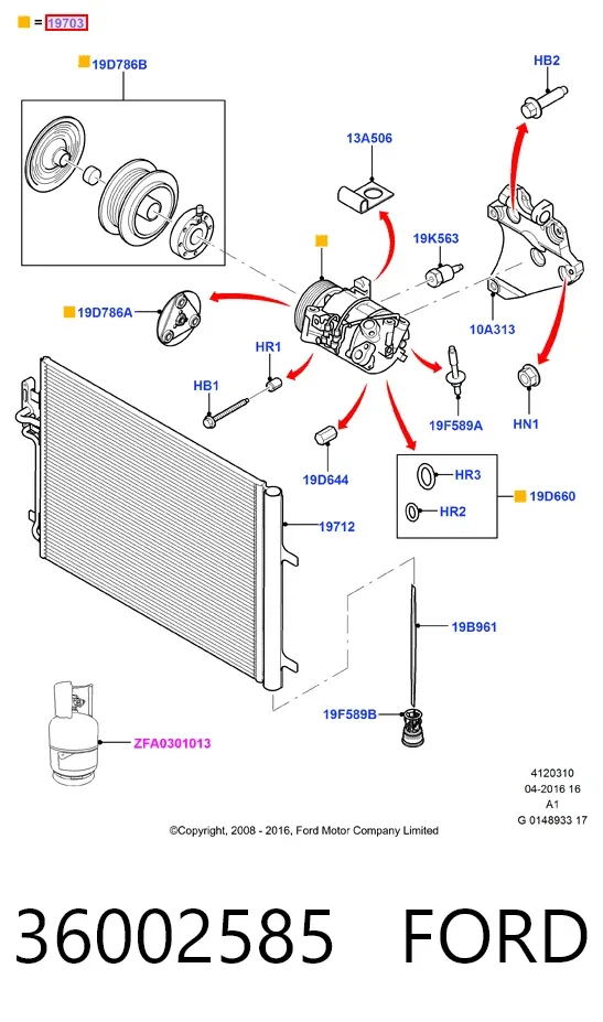 Sprężarka klimatyzacji 36002585 Ford
