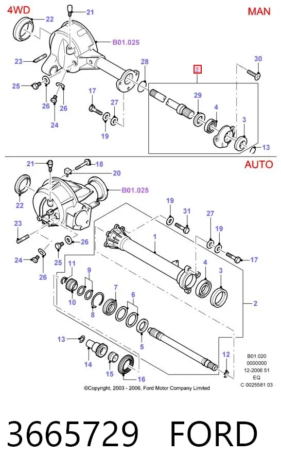 Półoś napędowa przednia lewa 3665729 Ford