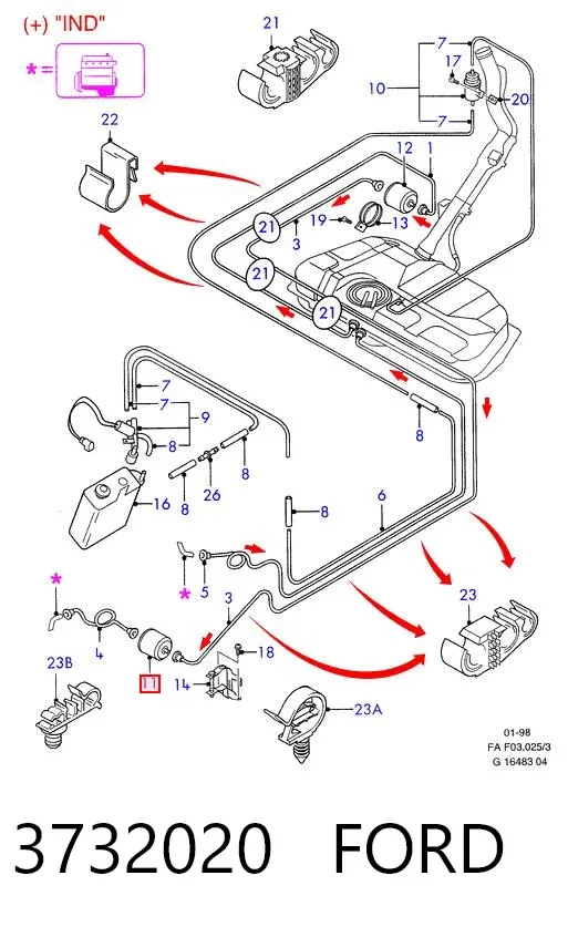 Filtr paliwa 3732020 Ford