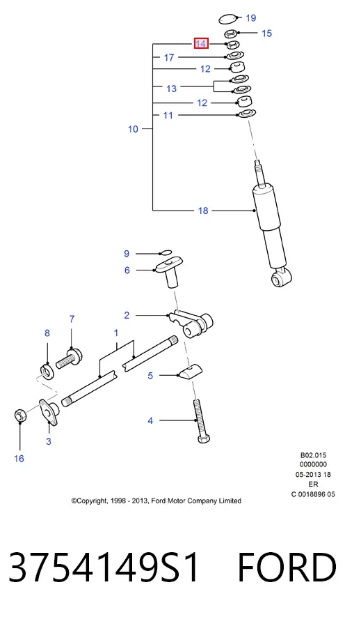Łącznik stabilizatora przedniego 3754149S1 Ford