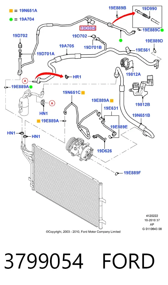Czujnik ciśnienia bezwzględnego klimatyzacji 3799054 Ford