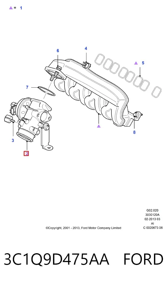 Zawór recyrkulacji spalin EGR 3C1Q9D475AA Ford