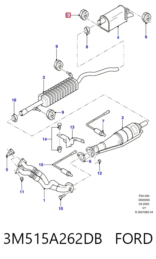 Poduszka mocowania tłumika 3M515A262DB Ford