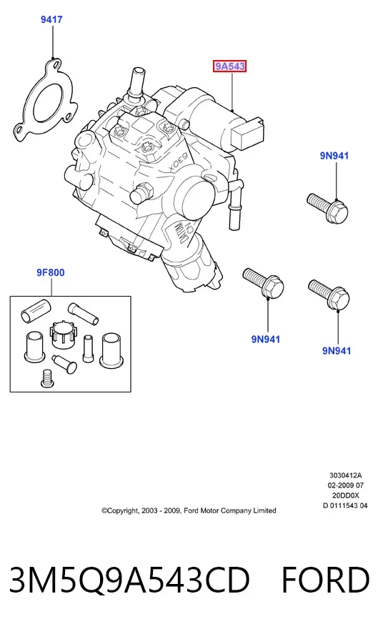 Pompa wtryskowa wysokiego ciśnienia 3M5Q9A543CD Ford