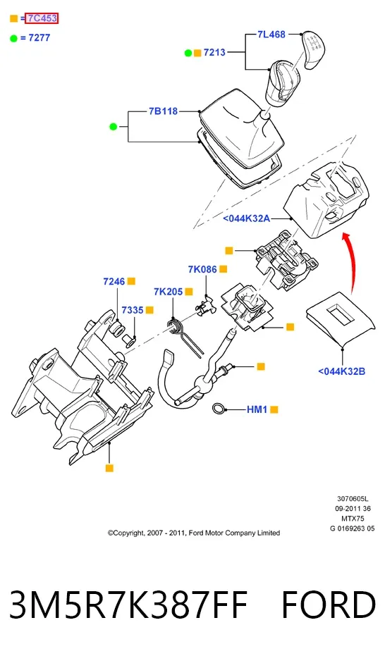 Mechanizm zmiany biegów (cięgno) Ford C-Max DM2