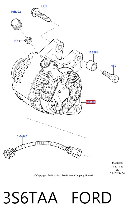 Alternator 3S6TAA Ford