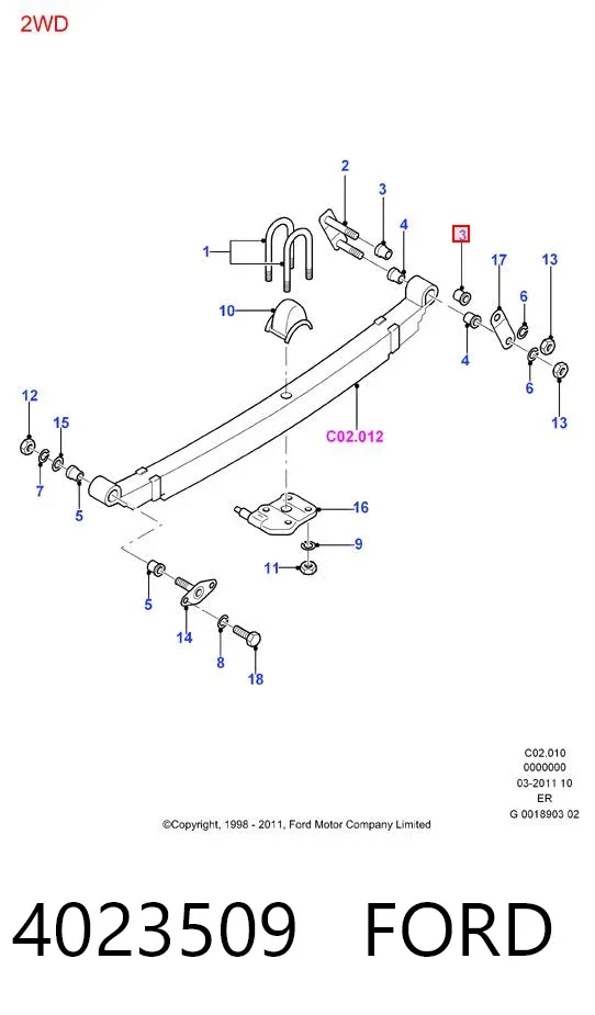 Silenntblock ucha resoru 4023509 Ford
