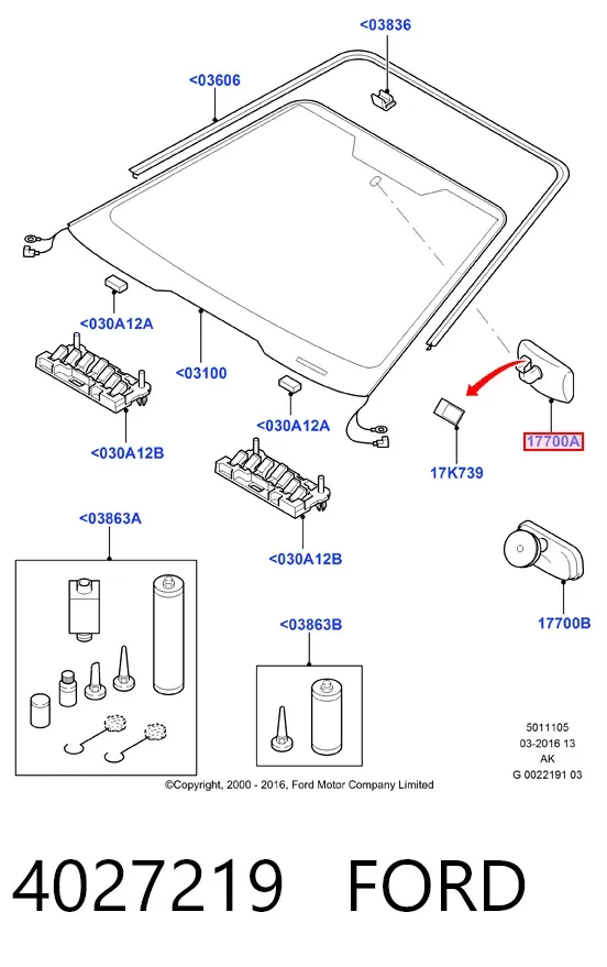 Lusterko wszteczne 4027219 Ford