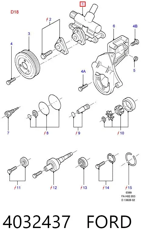 Pompa wspomagania hydraulicznego kierownicy 4032437 Ford