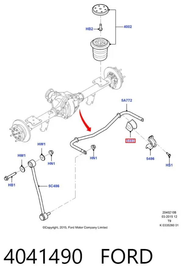 Tuleja stabilizatora przedniego 4041490 Ford