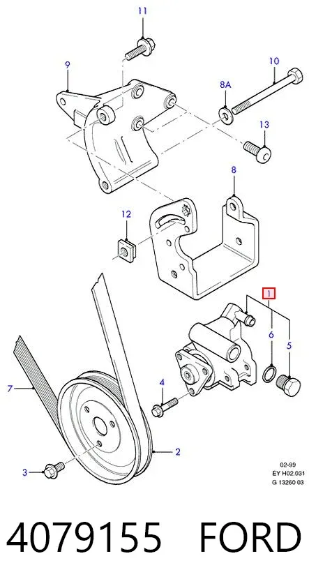 Pompa wspomagania hydraulicznego kierownicy 4079155 Ford