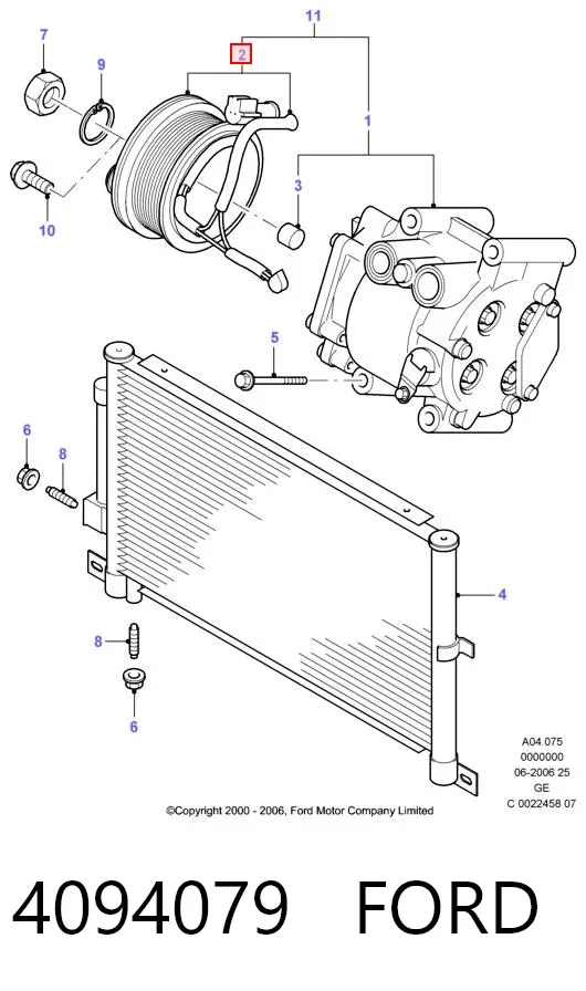 Sprężarka klimatyzacji 4094079 Ford