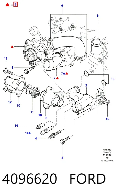 Pompa chłodząca wodna 4096620 Ford