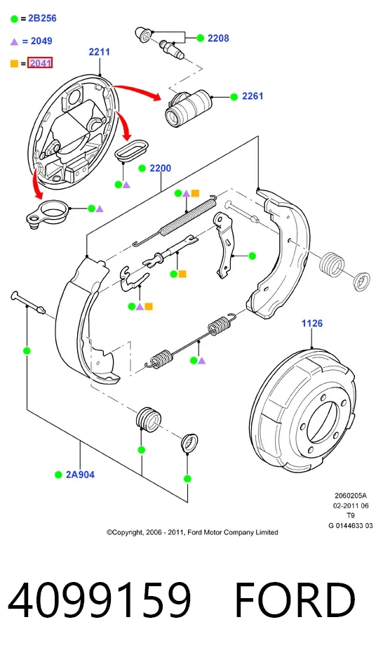 Regulator tylnego bębna hamulcowego 4099159 Ford