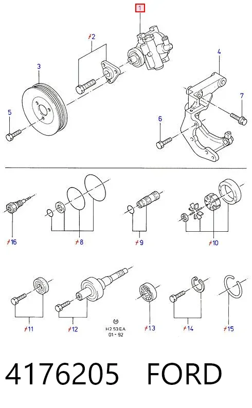 Pompa wspomagania hydraulicznego kierownicy 4176205 Ford