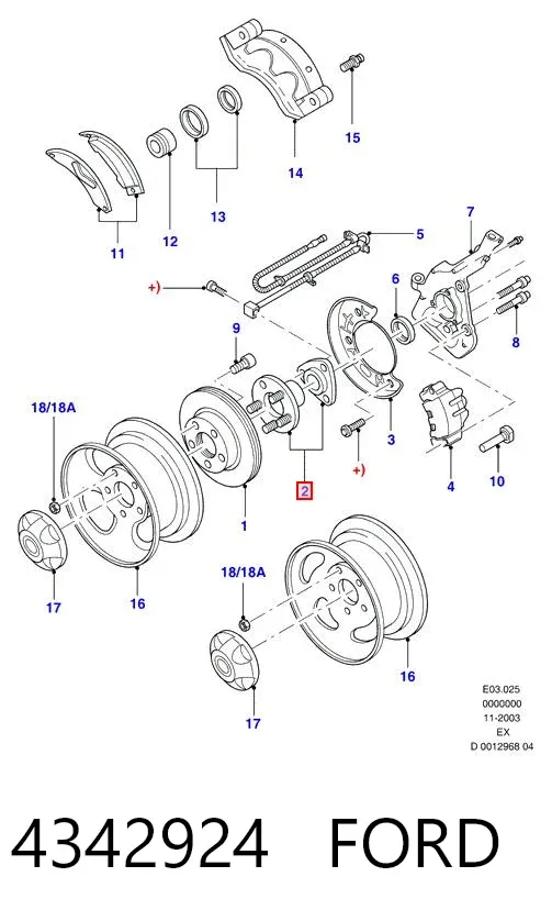 Piasta przednia 4342924 Ford