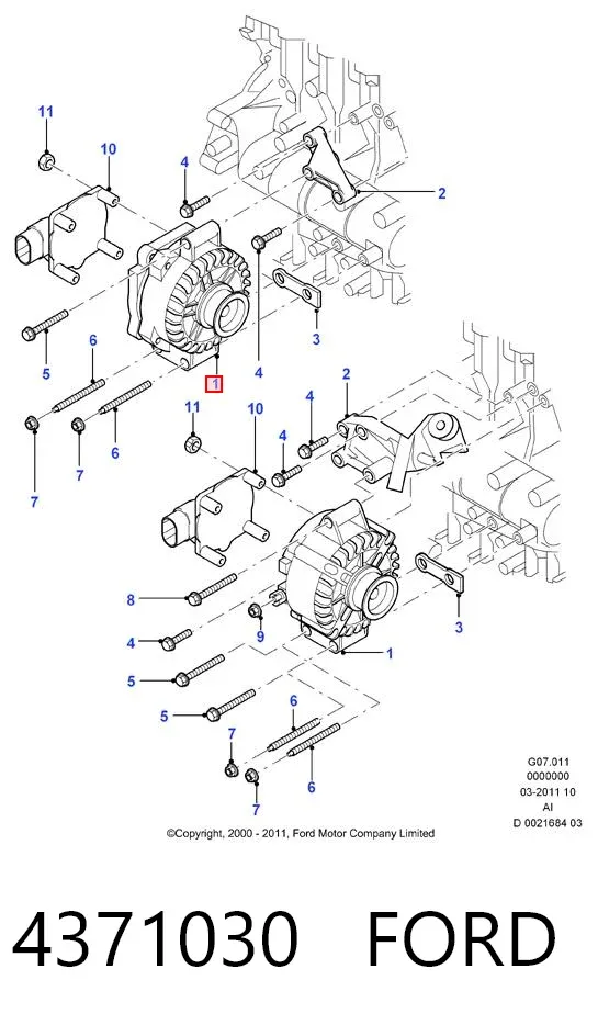 Alternator 4371030 Ford