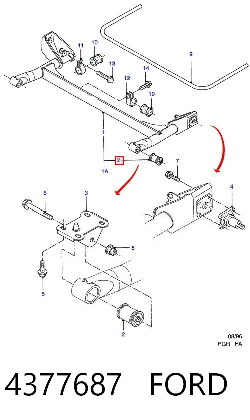 Silentblock tylnej belki 4377687 Ford