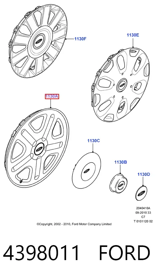 Kołpak do obręczy koła 4398011 Ford