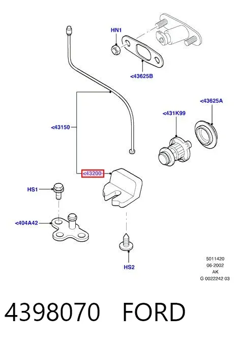 Zamek klapy bagażnika (3/5 drzwi tylnych) 4398070 Ford