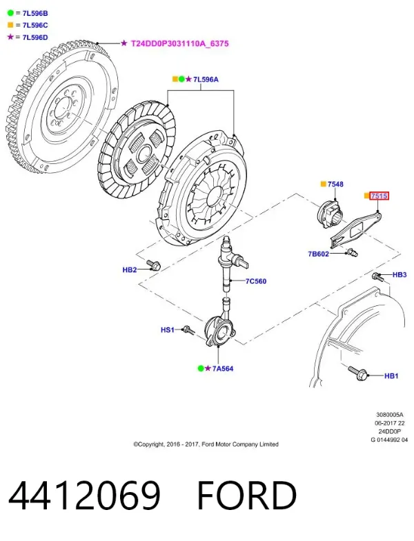 Widełki sprzęgła 4412069 Ford