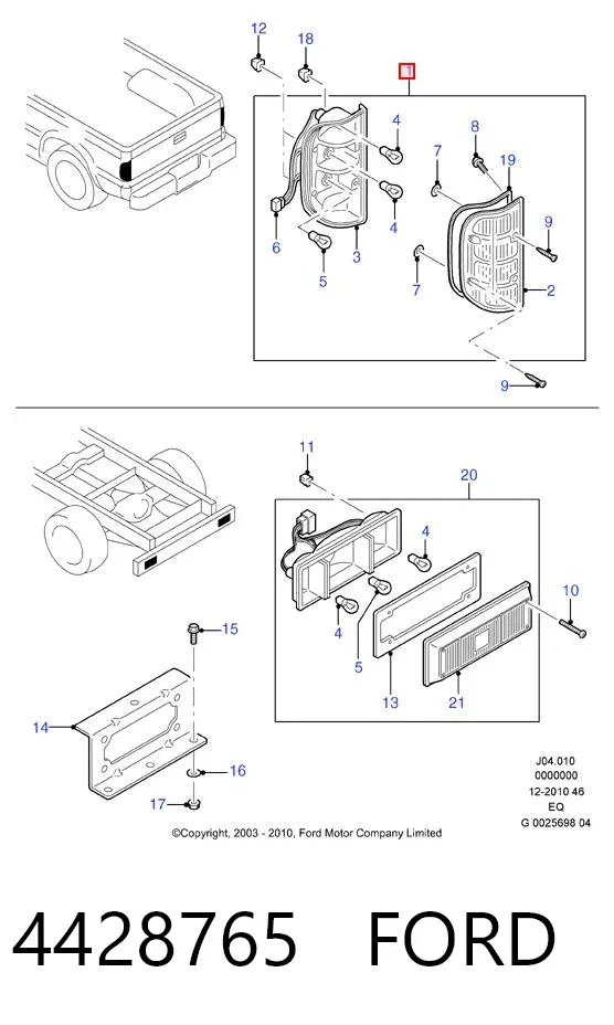 Lampa zespolona tylna lewa 4428765 Ford
