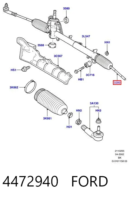 Drążek kierowniczy 4472940 Ford