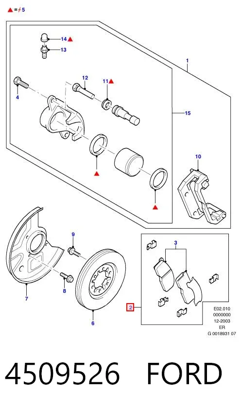 Klocki hamulcowe przednie tarczowe 4509526 Ford