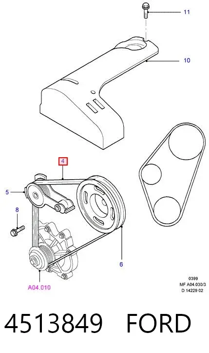 Pas napędowy mechanizmów 4513849 Ford
